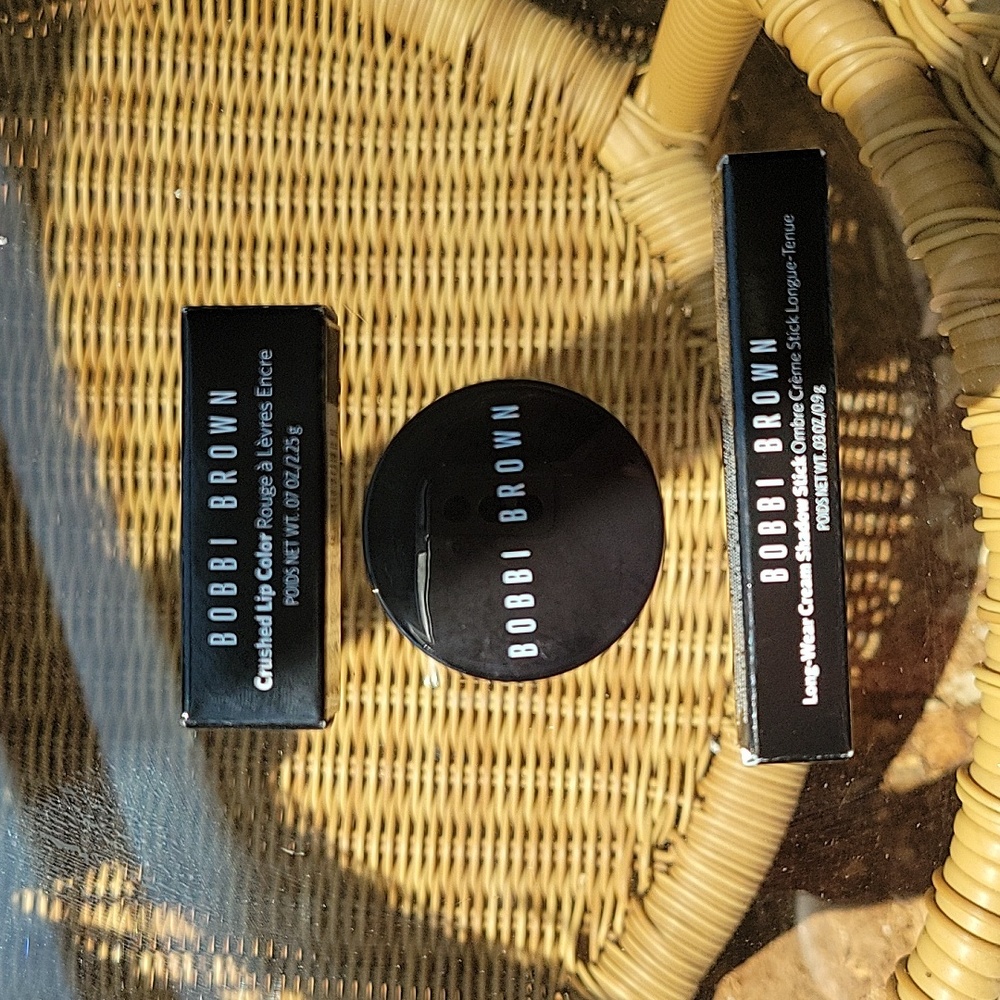 Bobbi Brown shadow stick, bronzer and crushed lip color travel size 3 items